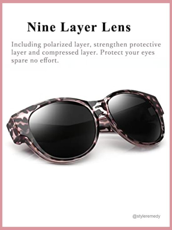 Polarized Fit Over Sunglasses for Glasses Wearers, Retro Cat Eye Style main image 6